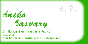 aniko vasvary business card
