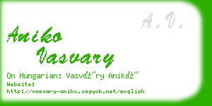 aniko vasvary business card